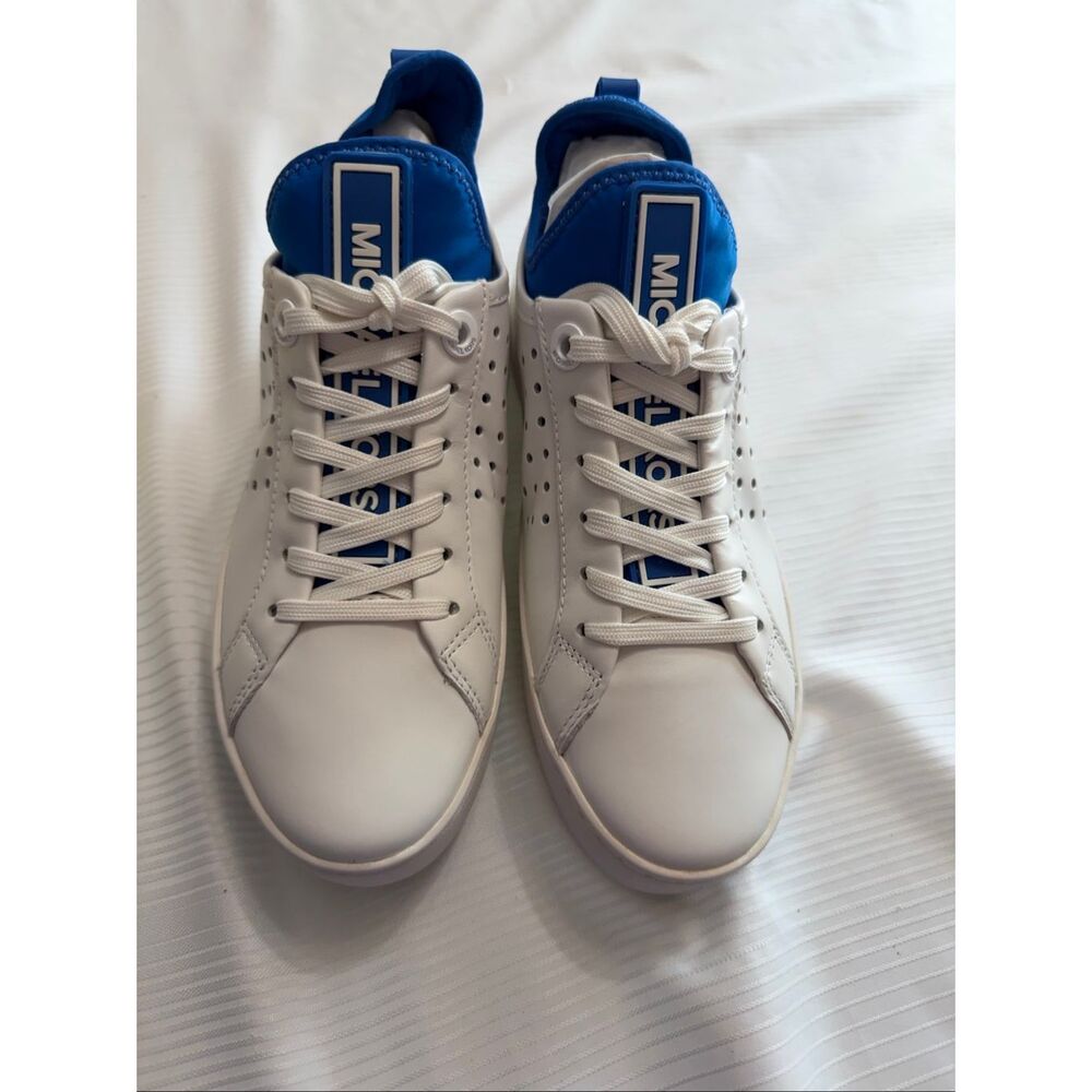 Michael Kors Ace Lace Up Lasered Leather Sneakers Shoes Size 5M - Picture 7 of 10